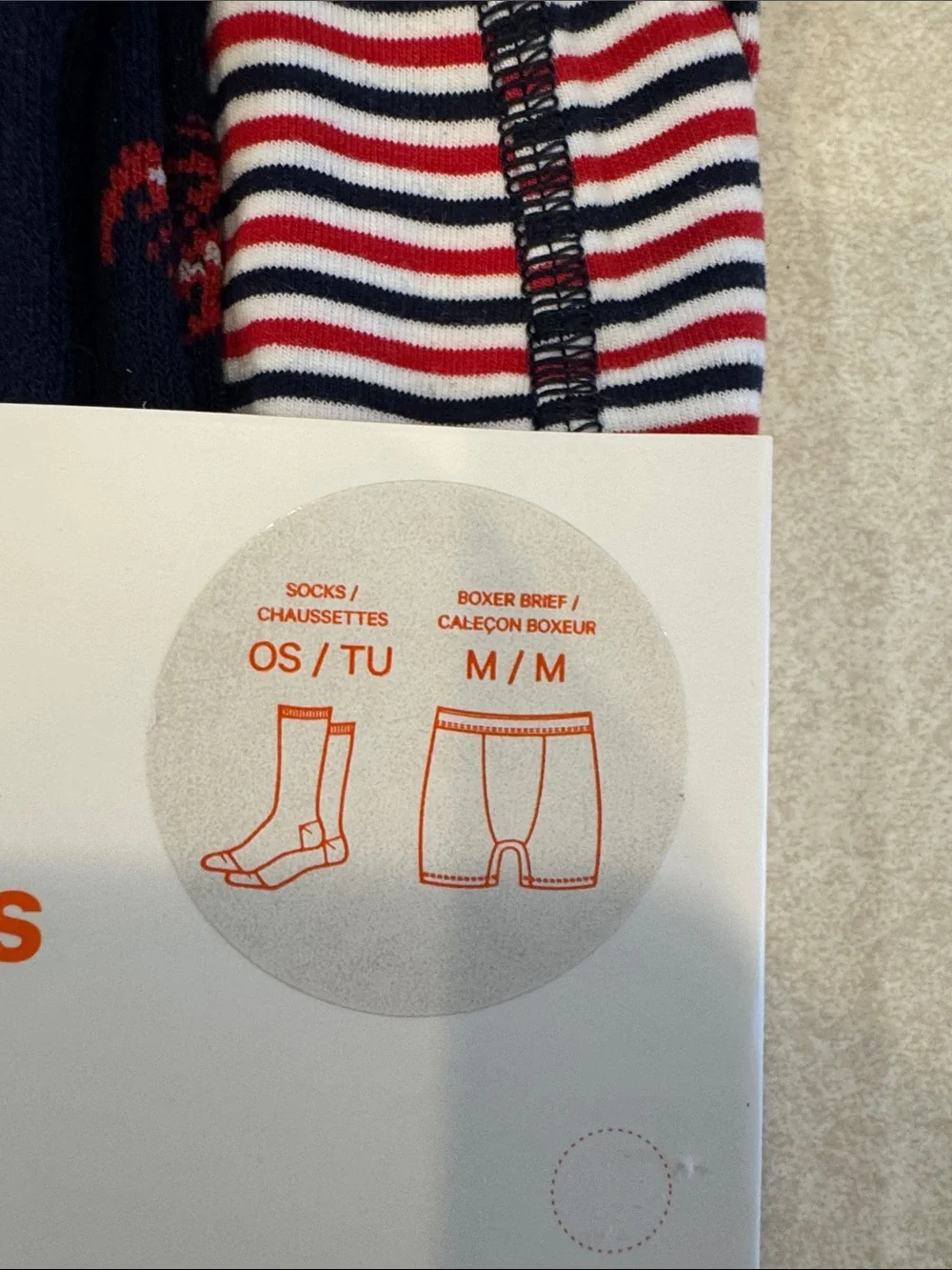 Joe Fresh Navy, Red & White Men's 2-Piece Boxer Brief and Sock Set